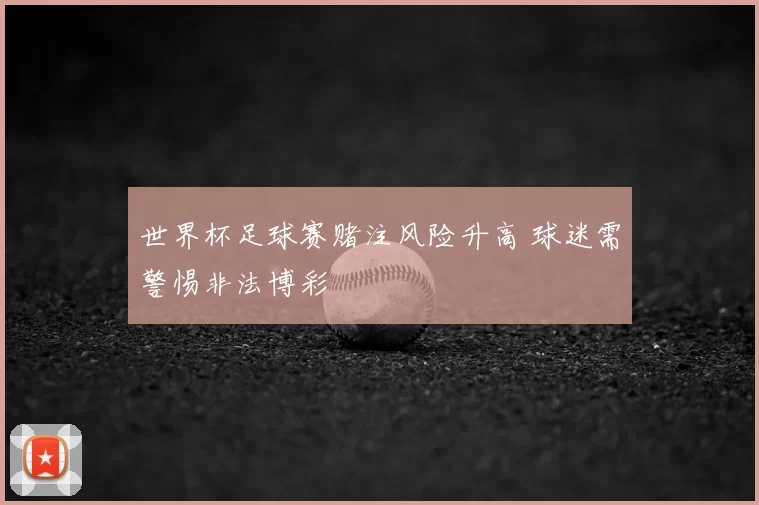 世界杯足球赛赌注风险升高 球迷需警惕非法博彩